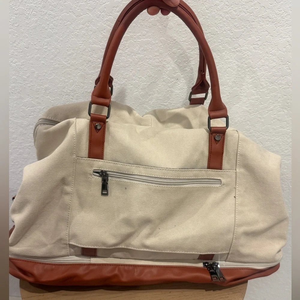Stylish Cream and Brown Men's Bag